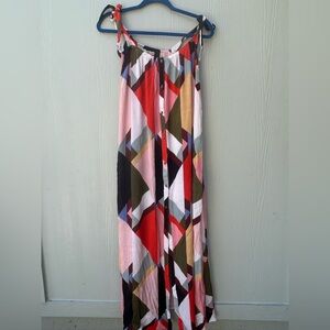 Billabong Red and Black Tie Front Maxi Skirt